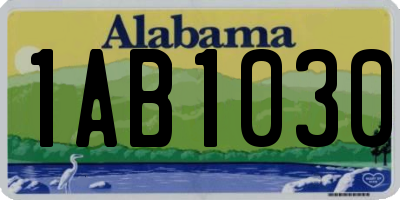 AL license plate 1AB1030