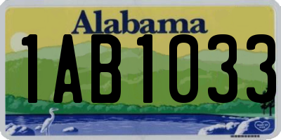 AL license plate 1AB1033