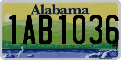 AL license plate 1AB1036