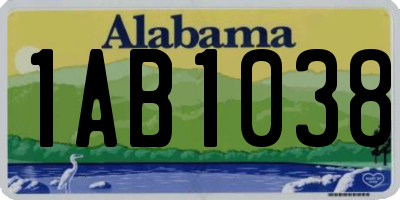 AL license plate 1AB1038