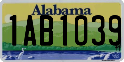 AL license plate 1AB1039