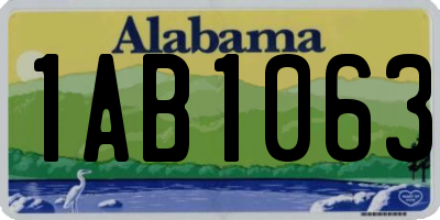 AL license plate 1AB1063