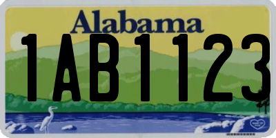 AL license plate 1AB1123