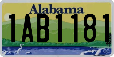 AL license plate 1AB1181