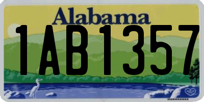 AL license plate 1AB1357