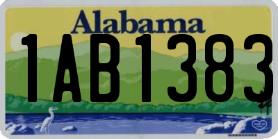 AL license plate 1AB1383