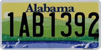 AL license plate 1AB1392