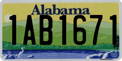 AL license plate 1AB1671