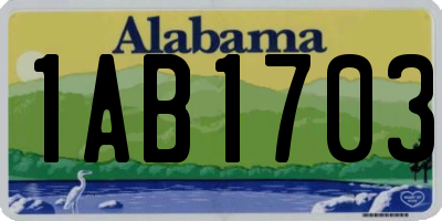 AL license plate 1AB1703