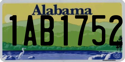 AL license plate 1AB1752