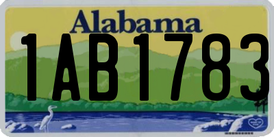 AL license plate 1AB1783