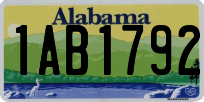 AL license plate 1AB1792