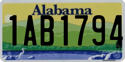 AL license plate 1AB1794