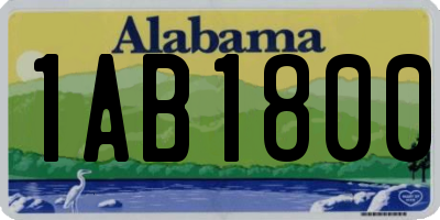 AL license plate 1AB1800