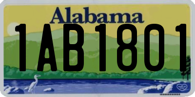 AL license plate 1AB1801