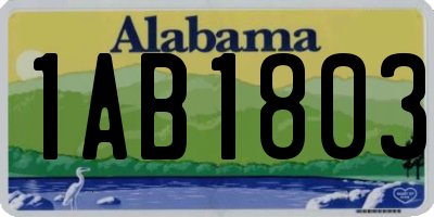 AL license plate 1AB1803