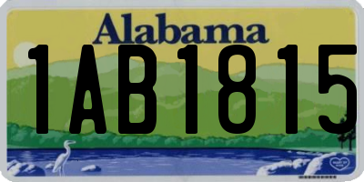 AL license plate 1AB1815