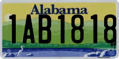 AL license plate 1AB1818