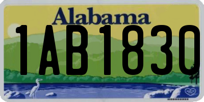 AL license plate 1AB1830