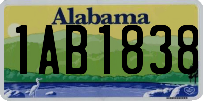 AL license plate 1AB1838