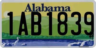 AL license plate 1AB1839