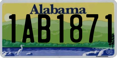 AL license plate 1AB1871