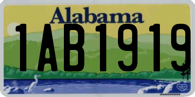 AL license plate 1AB1919