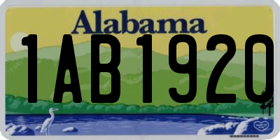 AL license plate 1AB1920