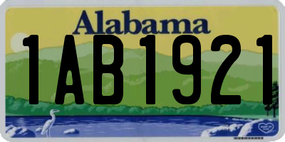 AL license plate 1AB1921