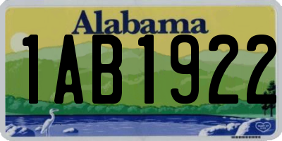 AL license plate 1AB1922