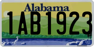 AL license plate 1AB1923