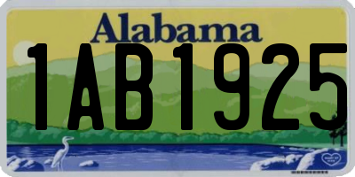 AL license plate 1AB1925