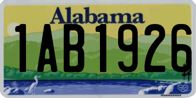 AL license plate 1AB1926