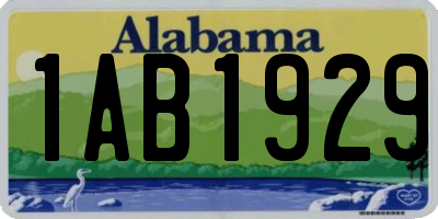 AL license plate 1AB1929