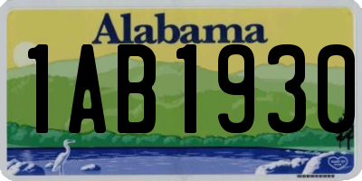 AL license plate 1AB1930