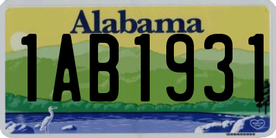 AL license plate 1AB1931