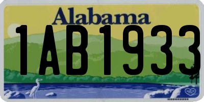 AL license plate 1AB1933