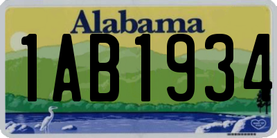 AL license plate 1AB1934