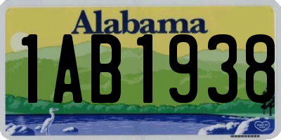 AL license plate 1AB1938