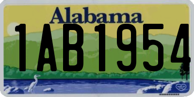 AL license plate 1AB1954