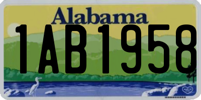 AL license plate 1AB1958