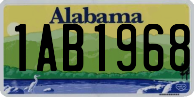 AL license plate 1AB1968