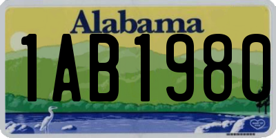 AL license plate 1AB1980