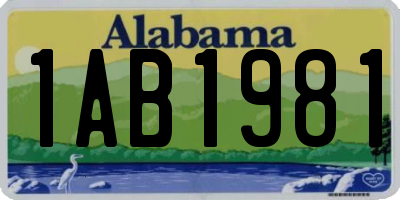 AL license plate 1AB1981