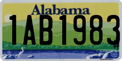AL license plate 1AB1983