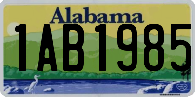 AL license plate 1AB1985