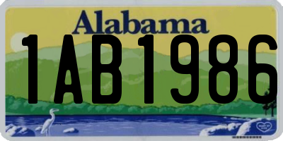 AL license plate 1AB1986