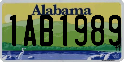 AL license plate 1AB1989