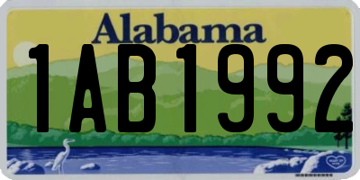 AL license plate 1AB1992