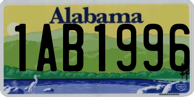 AL license plate 1AB1996